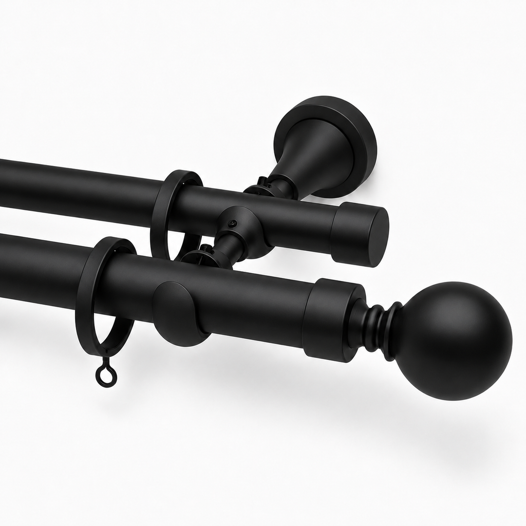 Arya Ball 28/20mm Double Rod &amp; Finial Set