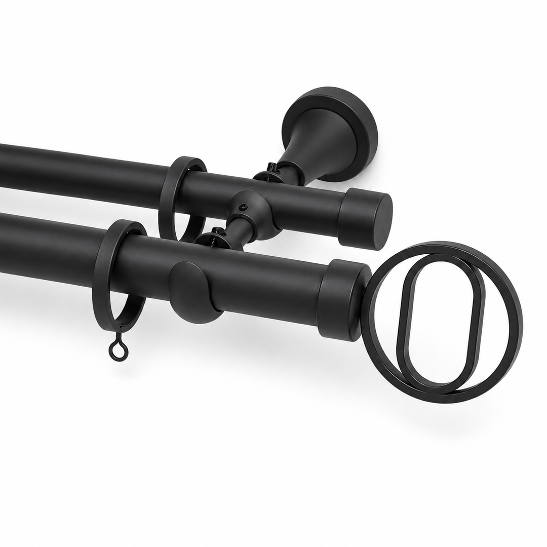 Visio No. 1 28/20mm Double Rod &amp; Finial Set