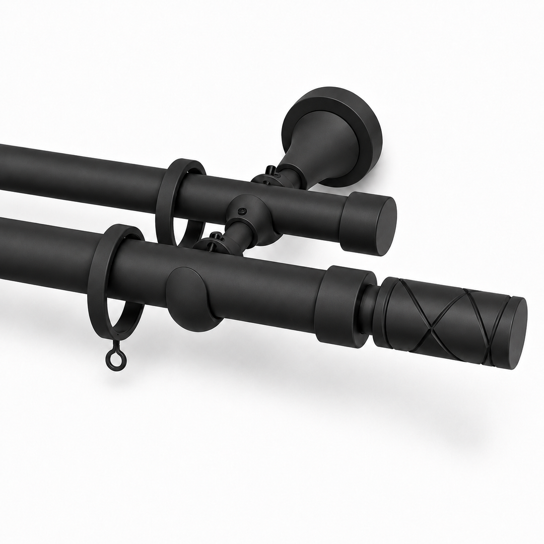 Arno X-Ray Cylinder 28/20mm Double Rod &amp; Finial Set
