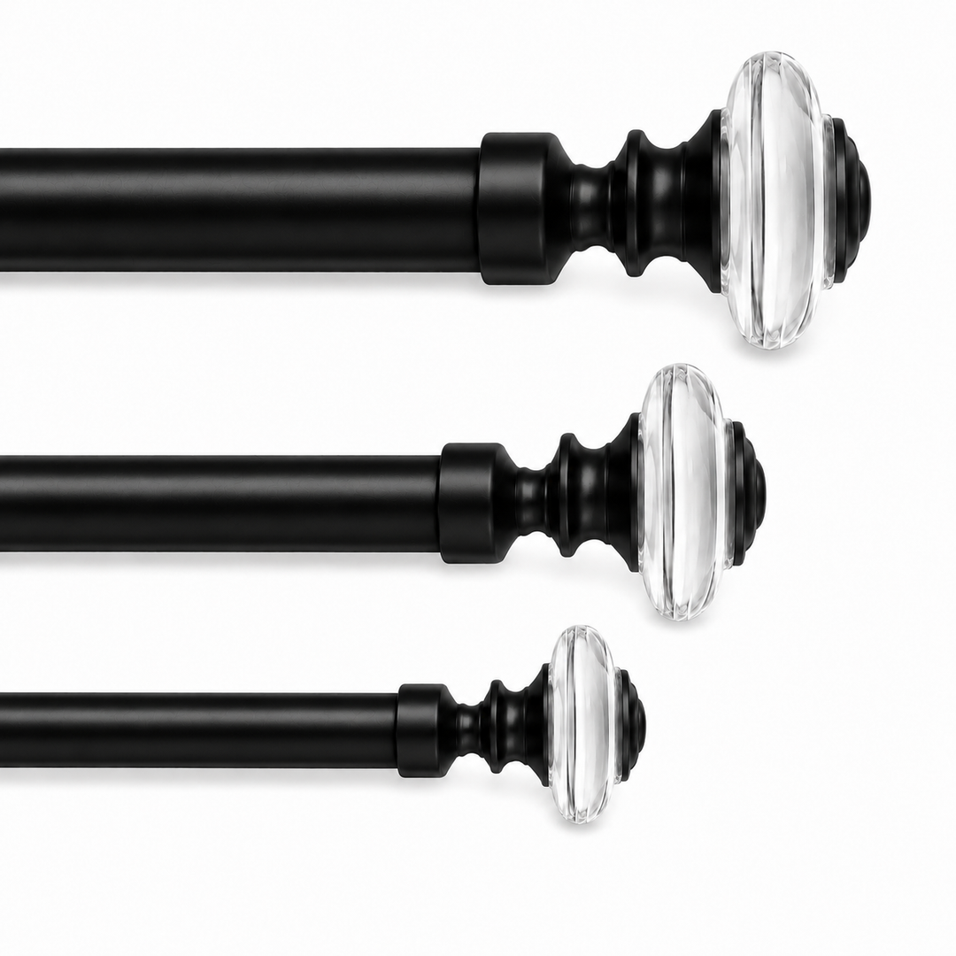Crystal Urn 28mm Single Rod &amp; Finial Set