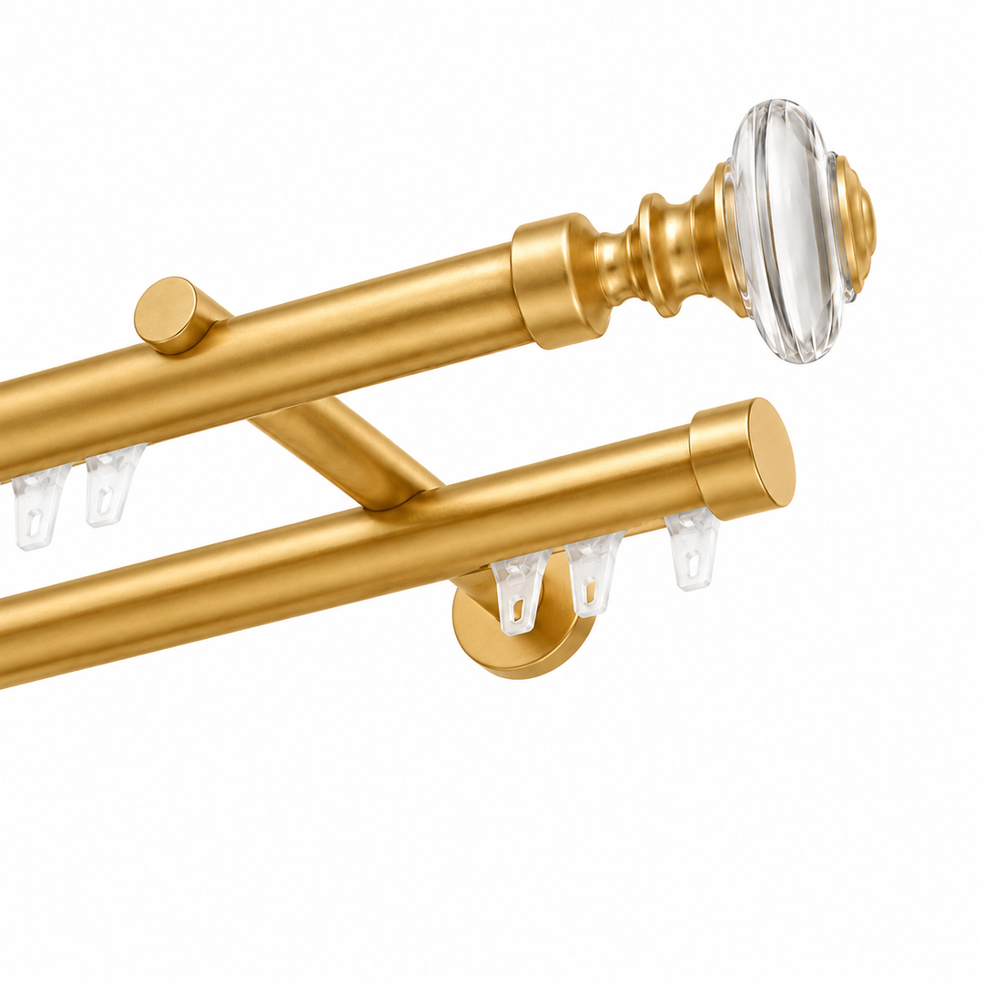 Crystal Urn 28/20mm Double Rod &amp; Finial Set