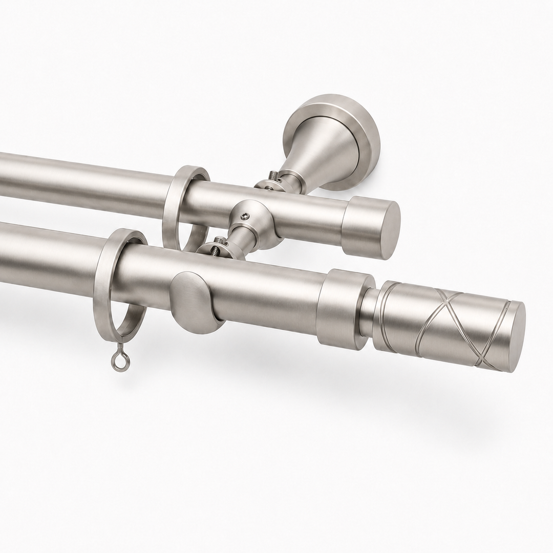 Arno X-Ray Cylinder 28/20mm Double Rod &amp; Finial Set