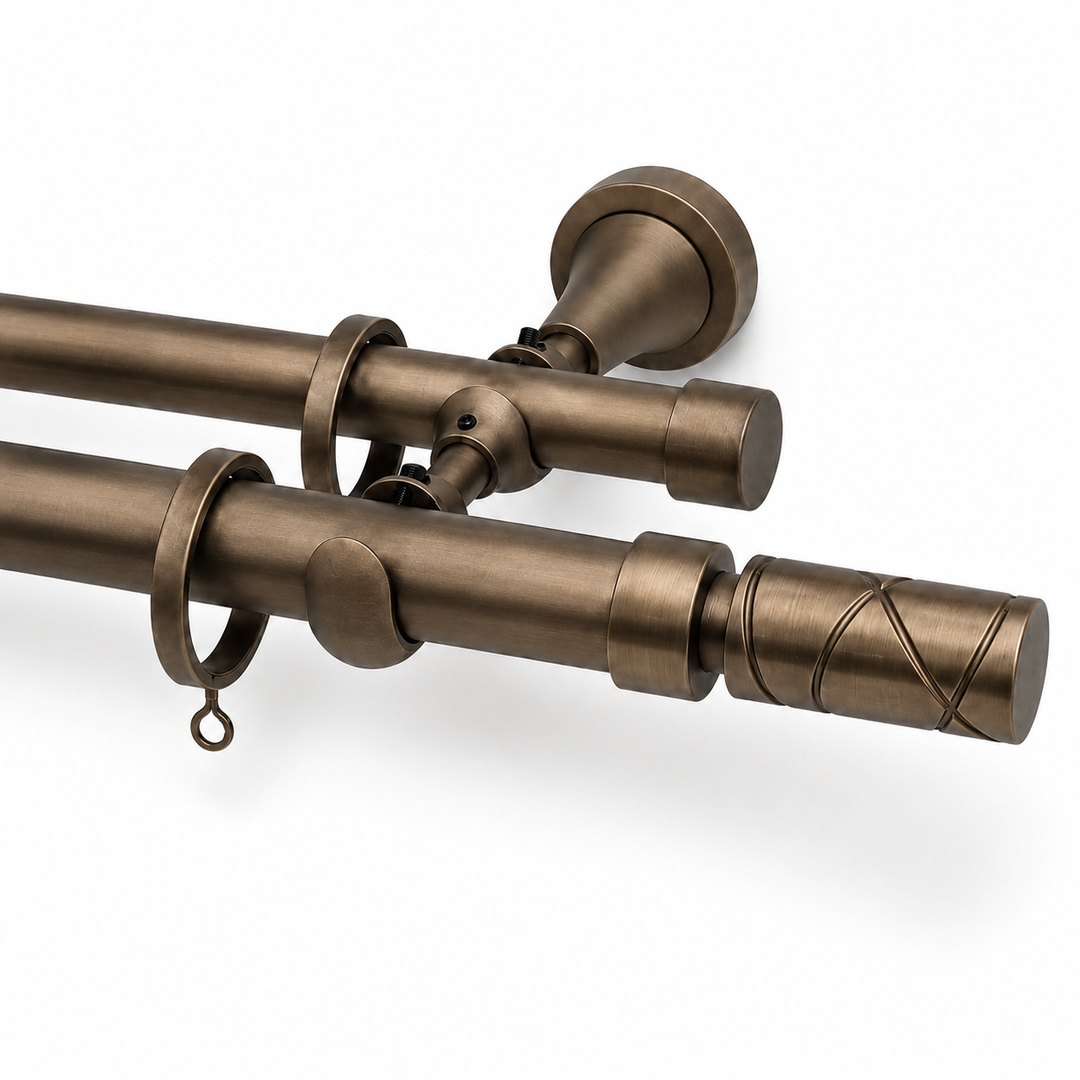 Arno X-Ray Cylinder 28/20mm Double Rod &amp; Finial Set