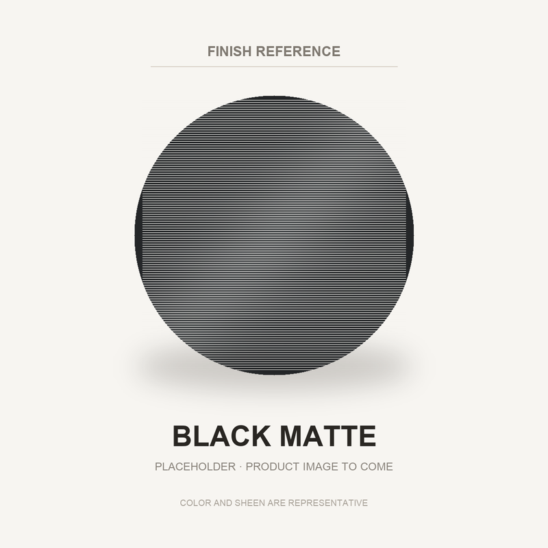 Black Matte finish placeholder for Curved-Angle Adhesive Café Rod