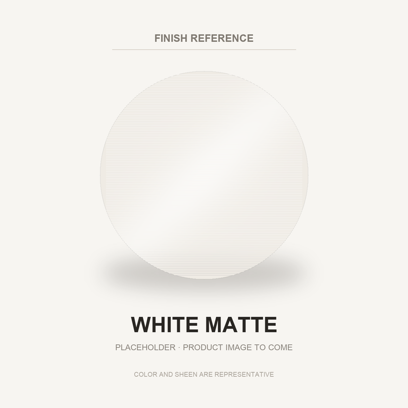 White Matte finish placeholder for 20mm Cambered Silent Drapery Rings