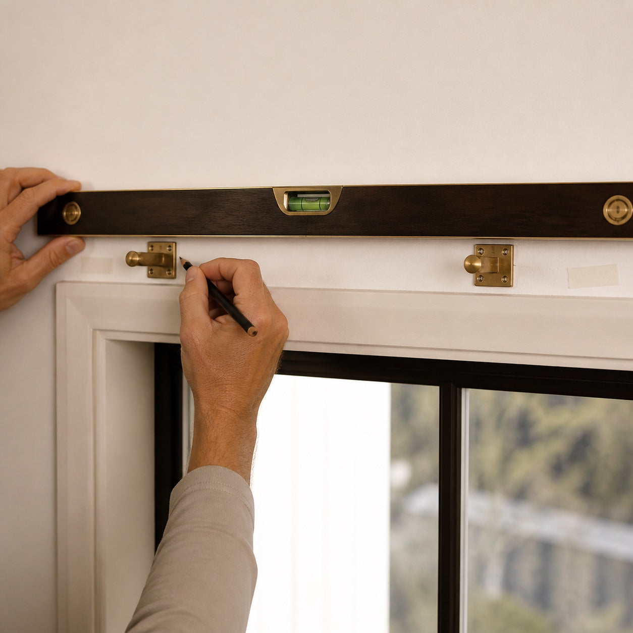 Transfer the finished position to the wall.