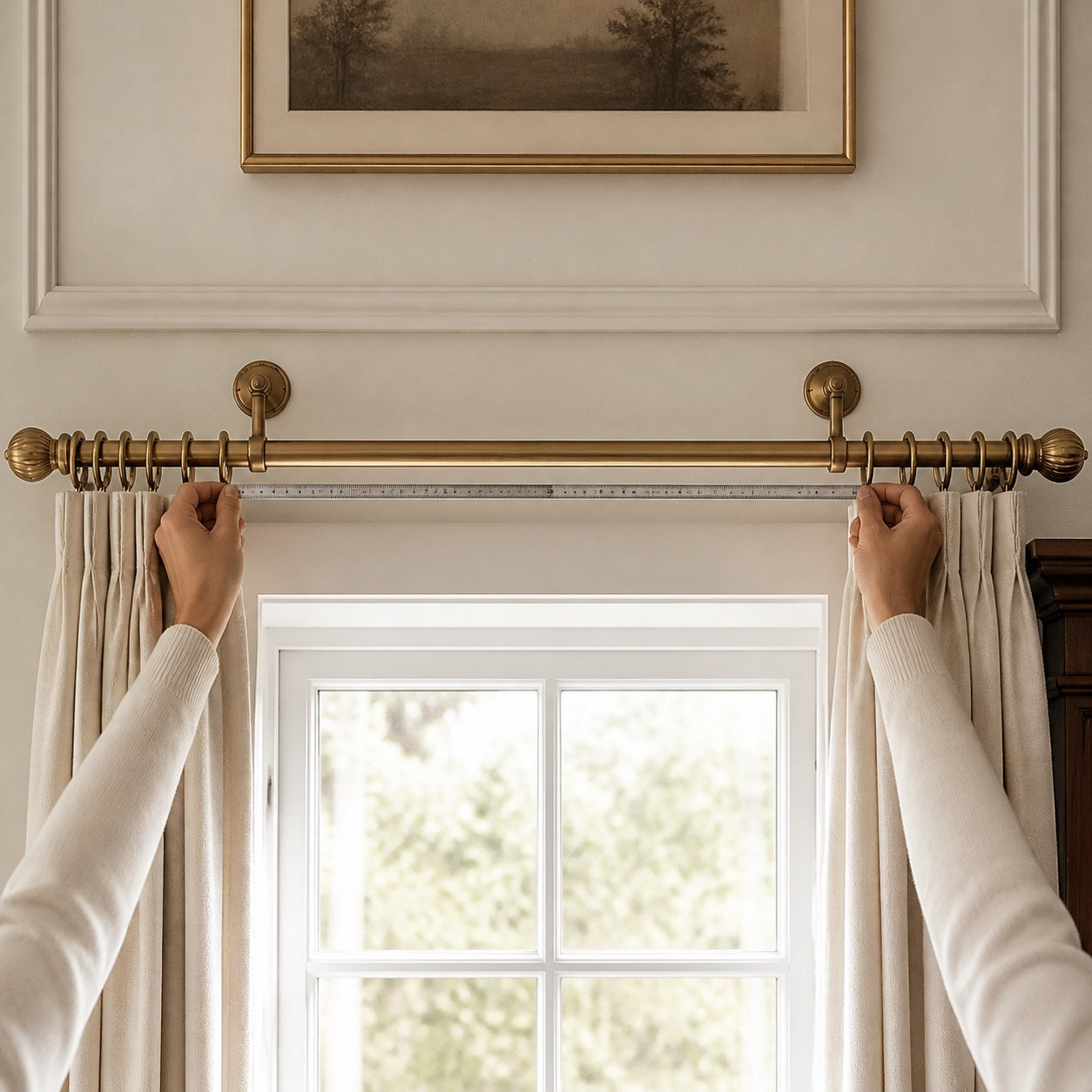 Measure the rod or track, not just the glass.